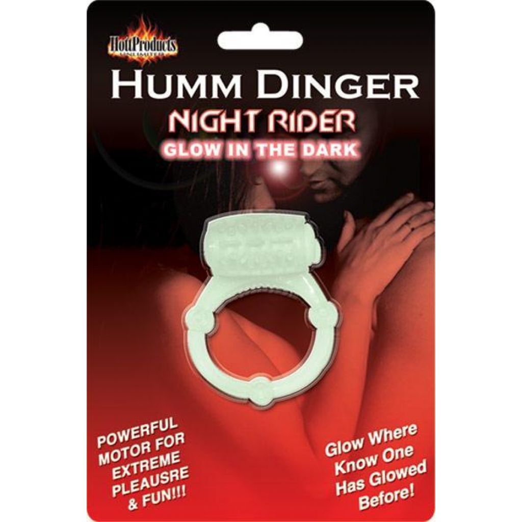 Humm Dinger Night Rider Vibrating Cockring Glow In The Dark - Hott Products