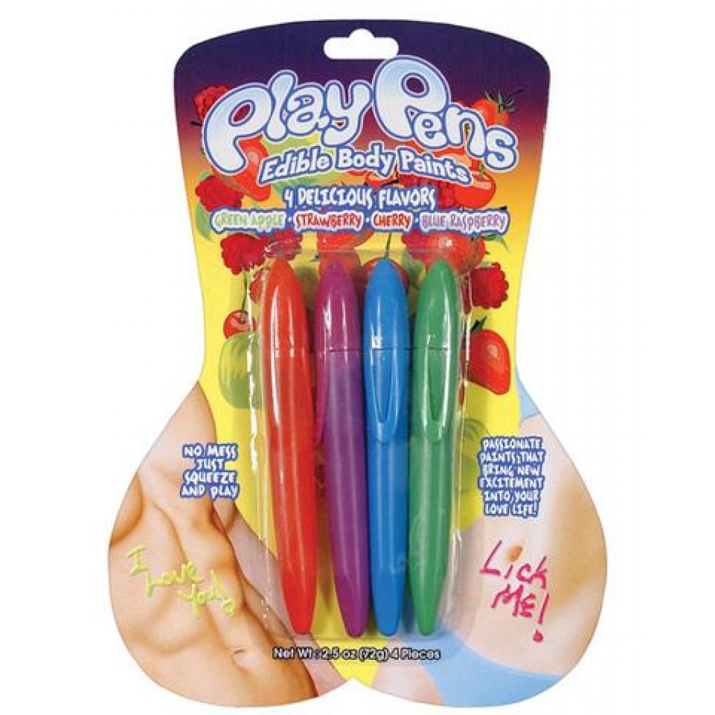 Play Pens Edible Body Paint Brushes 4 Delicious Flavors - Hott Products