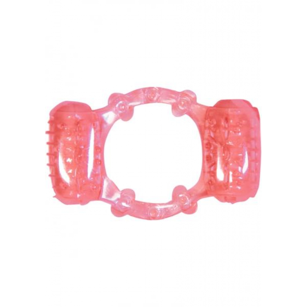 Humm Dinger Double Dinger Dual Vibrating Cock Ring Magenta - Hott Products