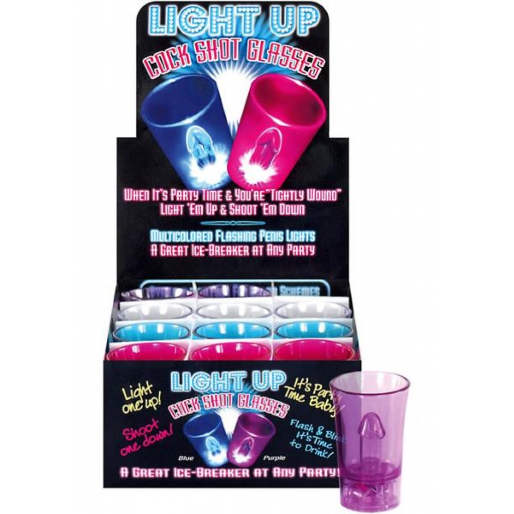 Light Up Cock Shot Glasses 12 Per Display - Hott Products