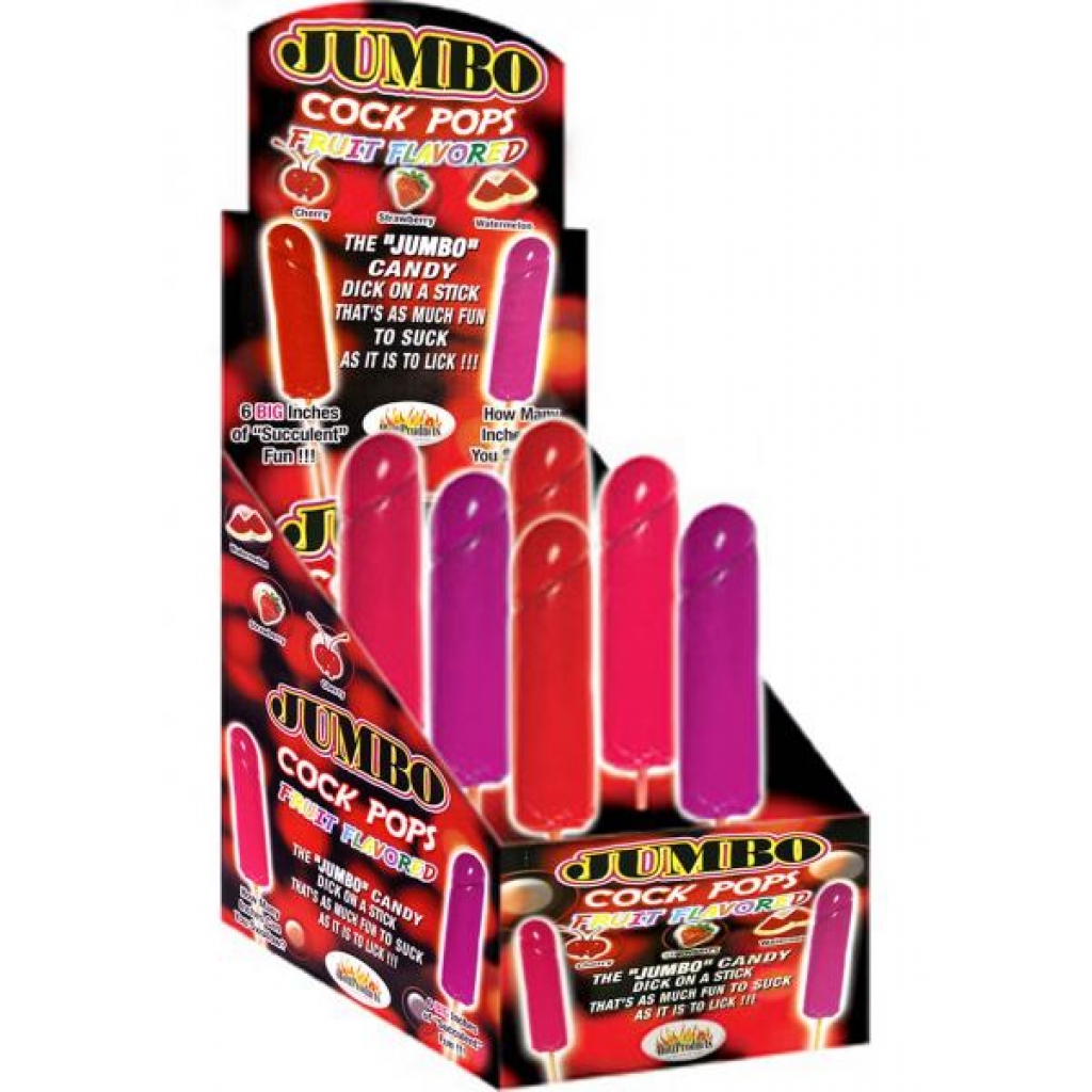 Jumbo Cock Pops Fruit Flavored 6 Per Display - Hott Products