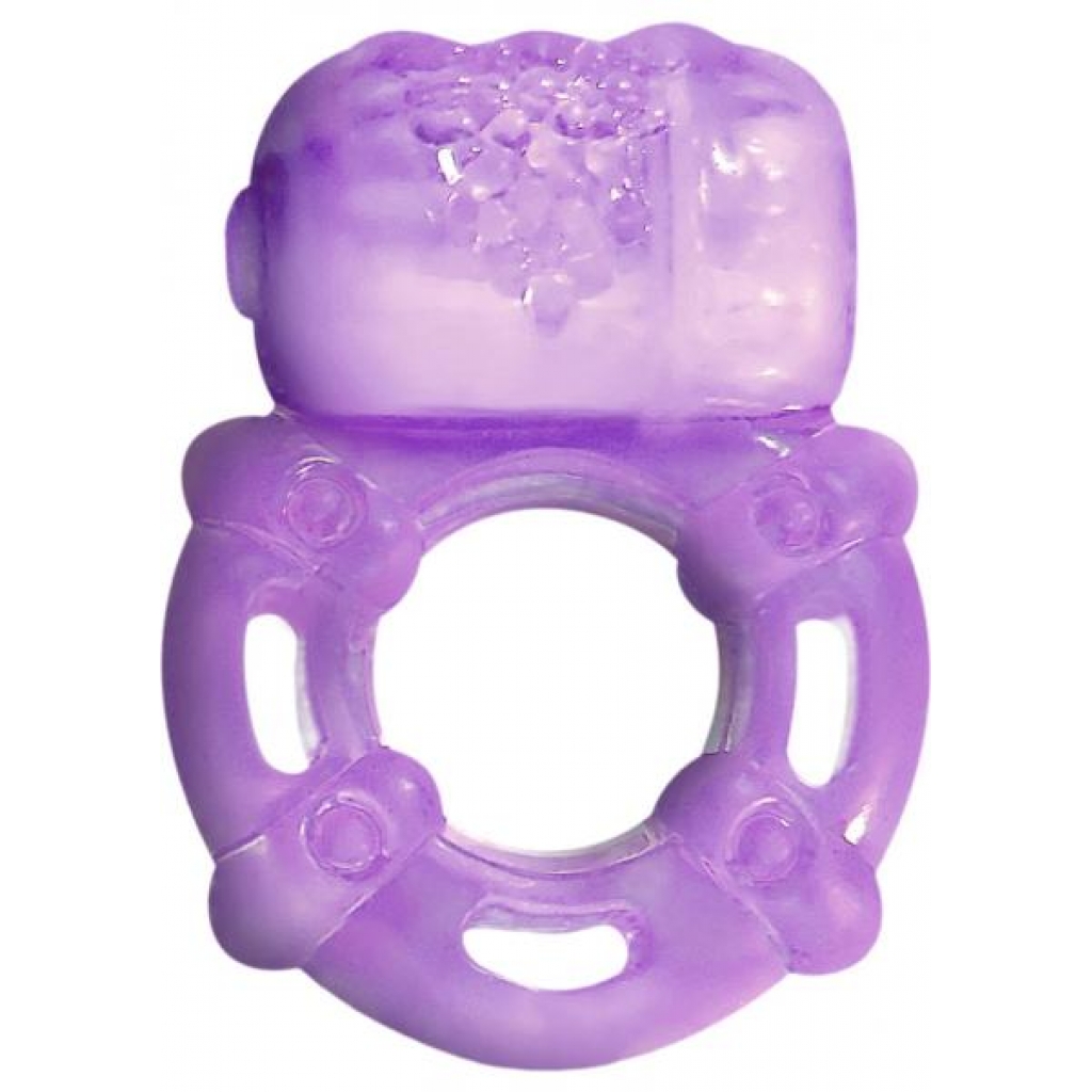 Super Stud Orgasmic Vibrating Silicone Cock Ring Waterproof Purple - Hott Products