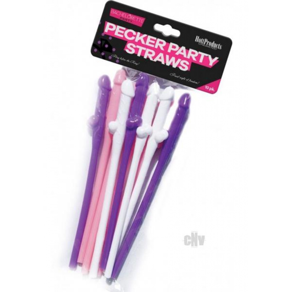 Bachelorette Party Pecker Straws 10pk - Hott Products