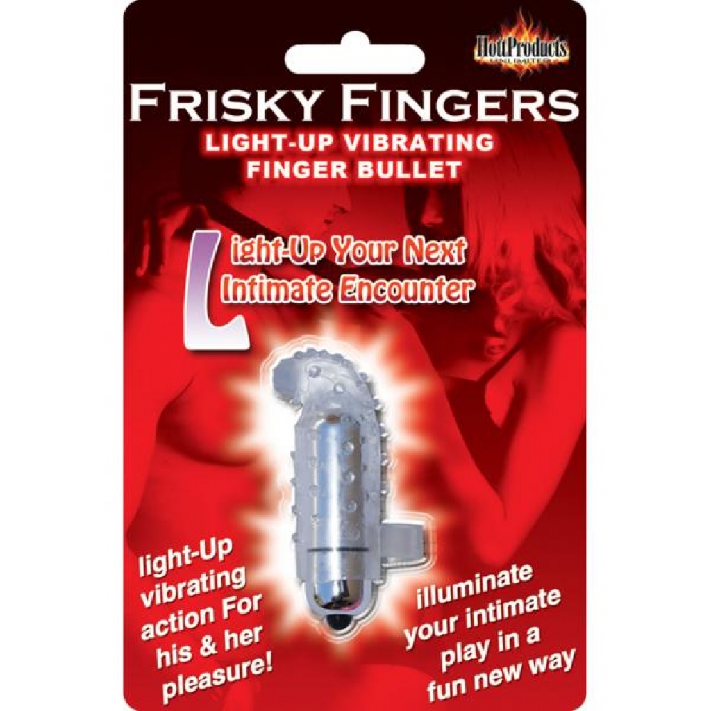 Frisky Fingers Light Up Vibrating Finger Bullet Clear - Hott Products