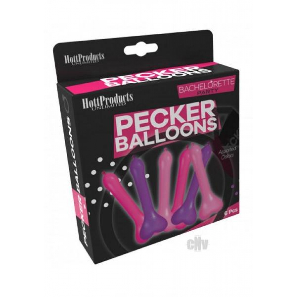 Pecker Balloons Assort 6/bx - Hott Products