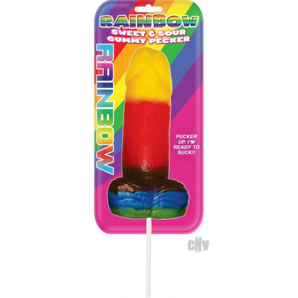 Sweet And Sour Jumbo Rainbow Gummy Cockpop  - Hott Products