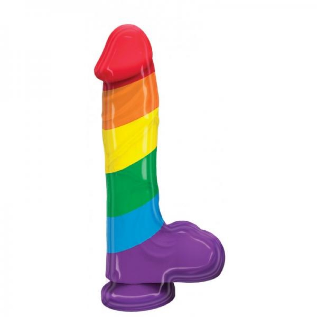 Rainbow Pumped Silicone Dildo 9.4 inches - Hott Products