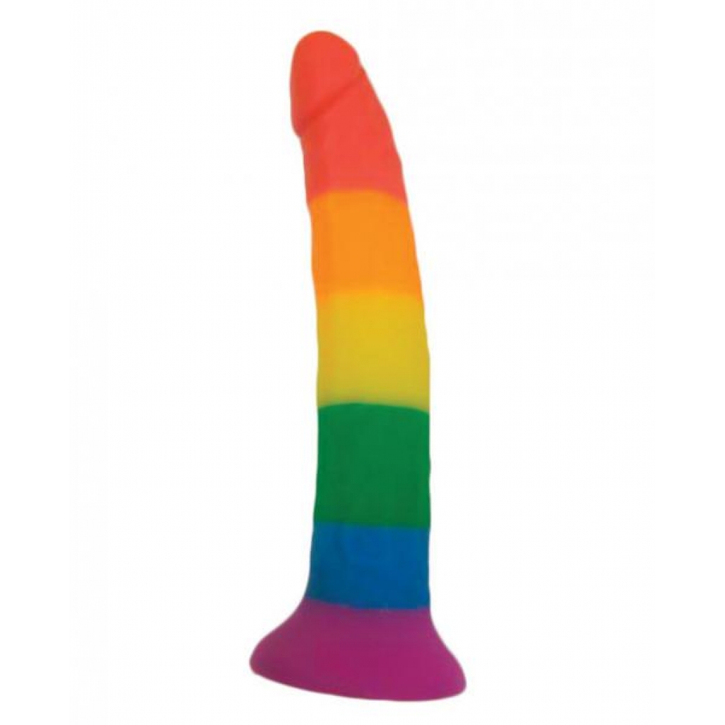 Rainbow Power Drive 7 inches Strap On Dildo with Harness Silicone - Hott Products