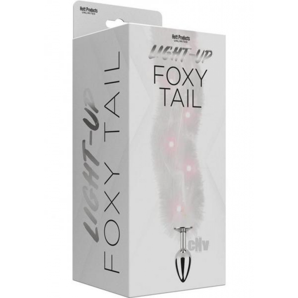 Foxy Tail Light-Up Butt Plug - White