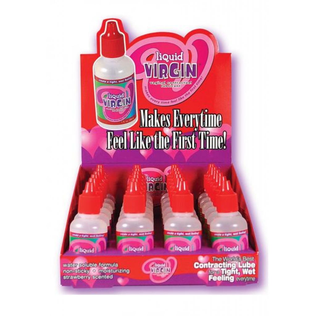 Liquid Virgin Vaginal Contracting Lubricant Water Based Strawberry 1 Ounce 24 Per Display - Hott Products