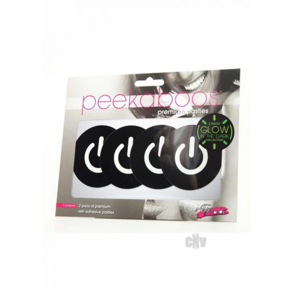 Peekaboo Glow In The Dark Power Button Pasties