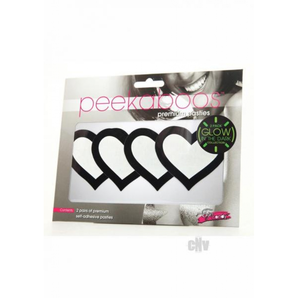 Peekaboo Glow In The Dark Heart Pasties