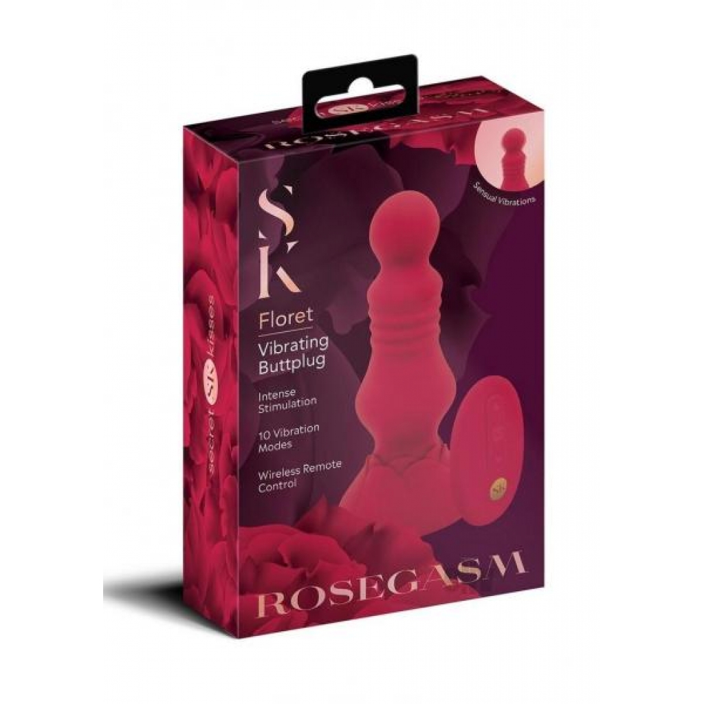 Sk Remote Vibe Floret Buttplug Red - Xgen, Llc.