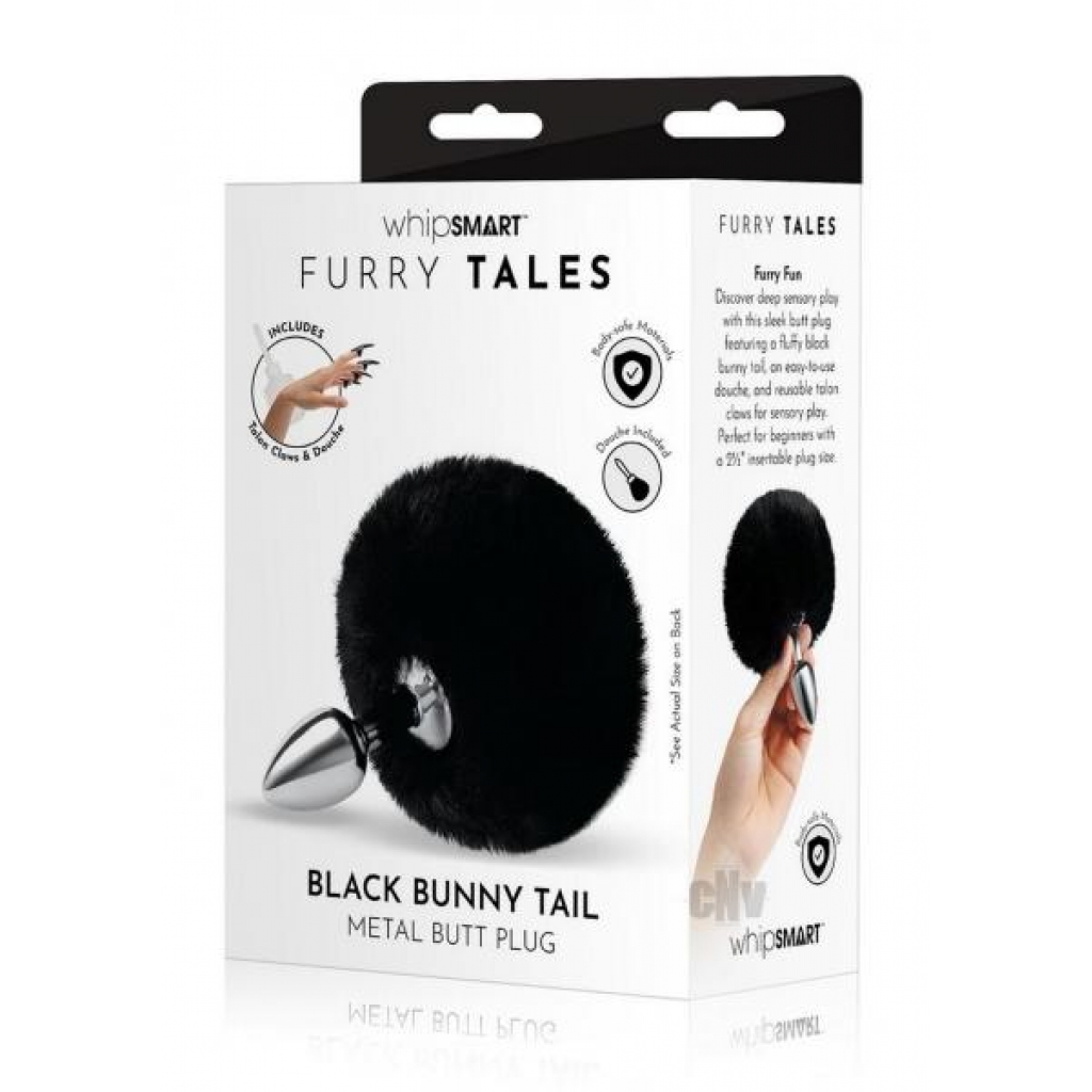 Whipsmart Fluffy Bunny Tail - 2.5 inch - Black