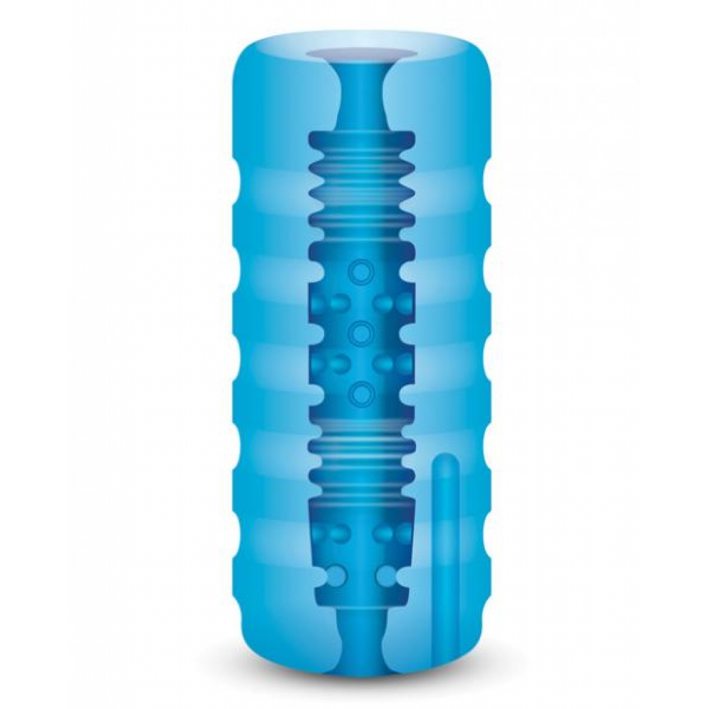 Zolo Backdoor Squeezable Vibrating Stroker - Blue