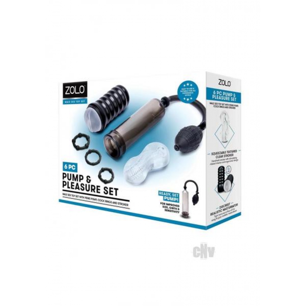 Zolo Pump and Pleasure Set - 6pc Black