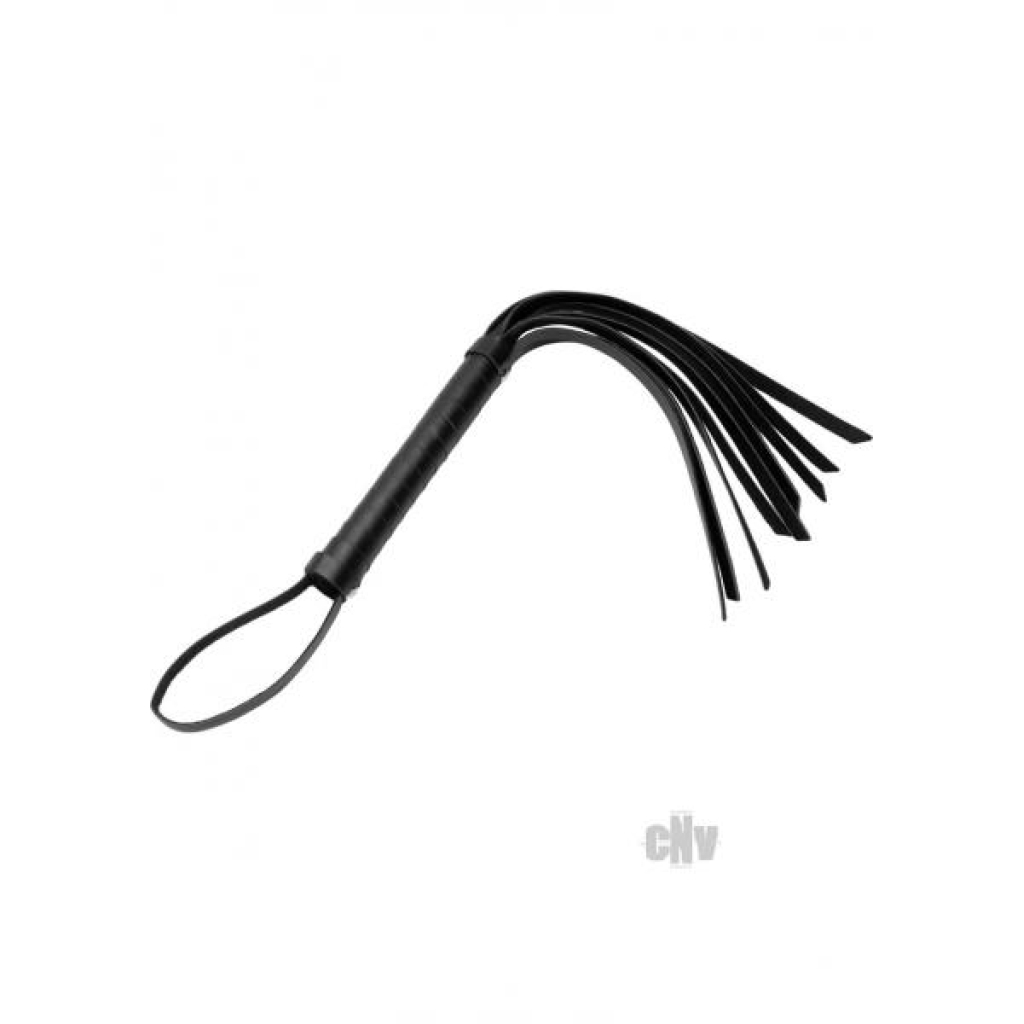 Cats Tail Vegan Faux Leather Hand Flogger - Black