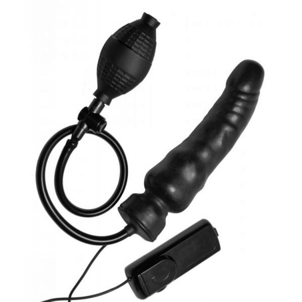 Ravage Vibrating Inflatable Dildo Black - Xr Brands