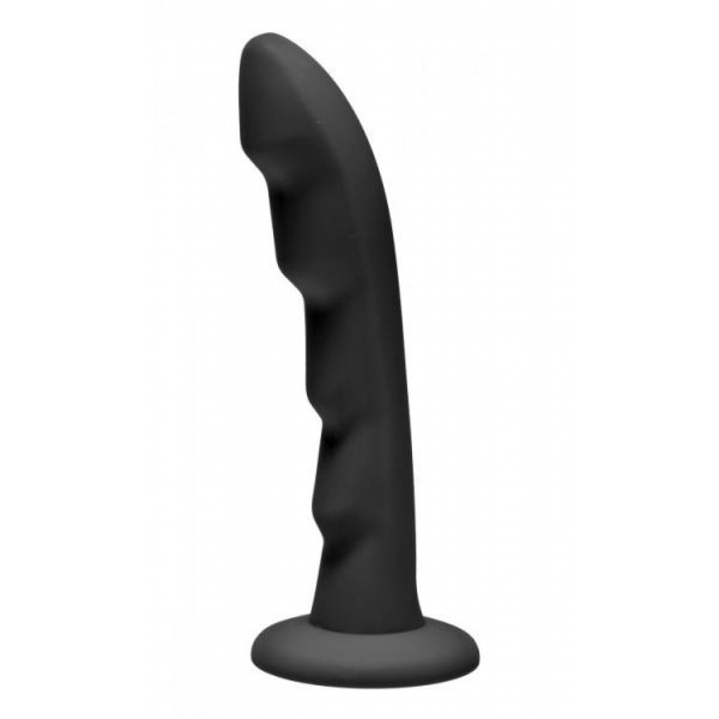 Strap U Ripples Silicone Dildo - Black