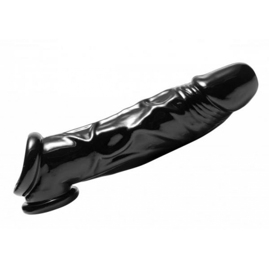 Fuk Tool Penis Sheath And Ball Stretcher Black - Xr Brands