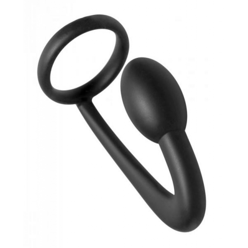 Explorer Cock Ring Prostate Plug Black - Xr Brands