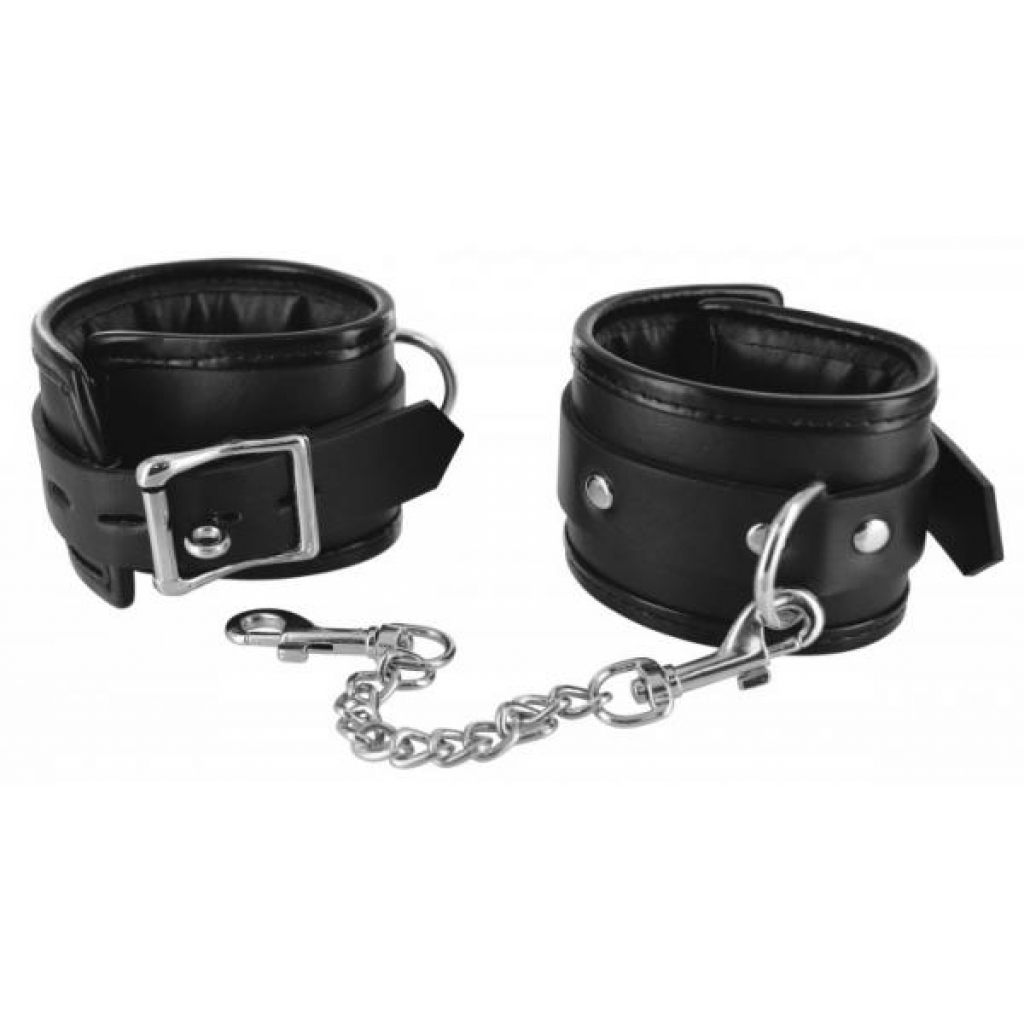 Strict Locking Padded Wrist Cuffs with Chains - Xr Brands