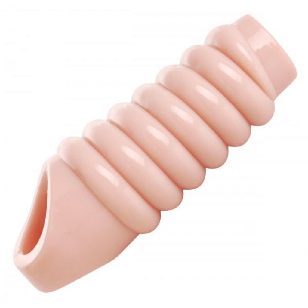 Really Ample Ribbed Penis Enhancer Sheath Beige  - Xr Brands