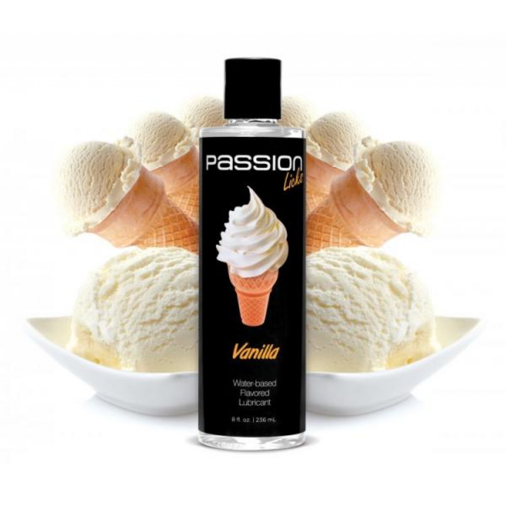 Passion Licks Vanilla Water Based Flavored Lubricant 8oz - Xr Brands