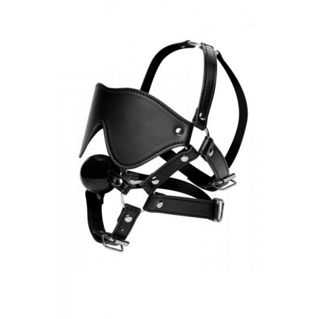 Strict Blindfold Harness Plus Ball Gag - Xr Brands