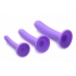 Tri-Play Silicone Dildo 3 Piece Set Purple - Xr Brands