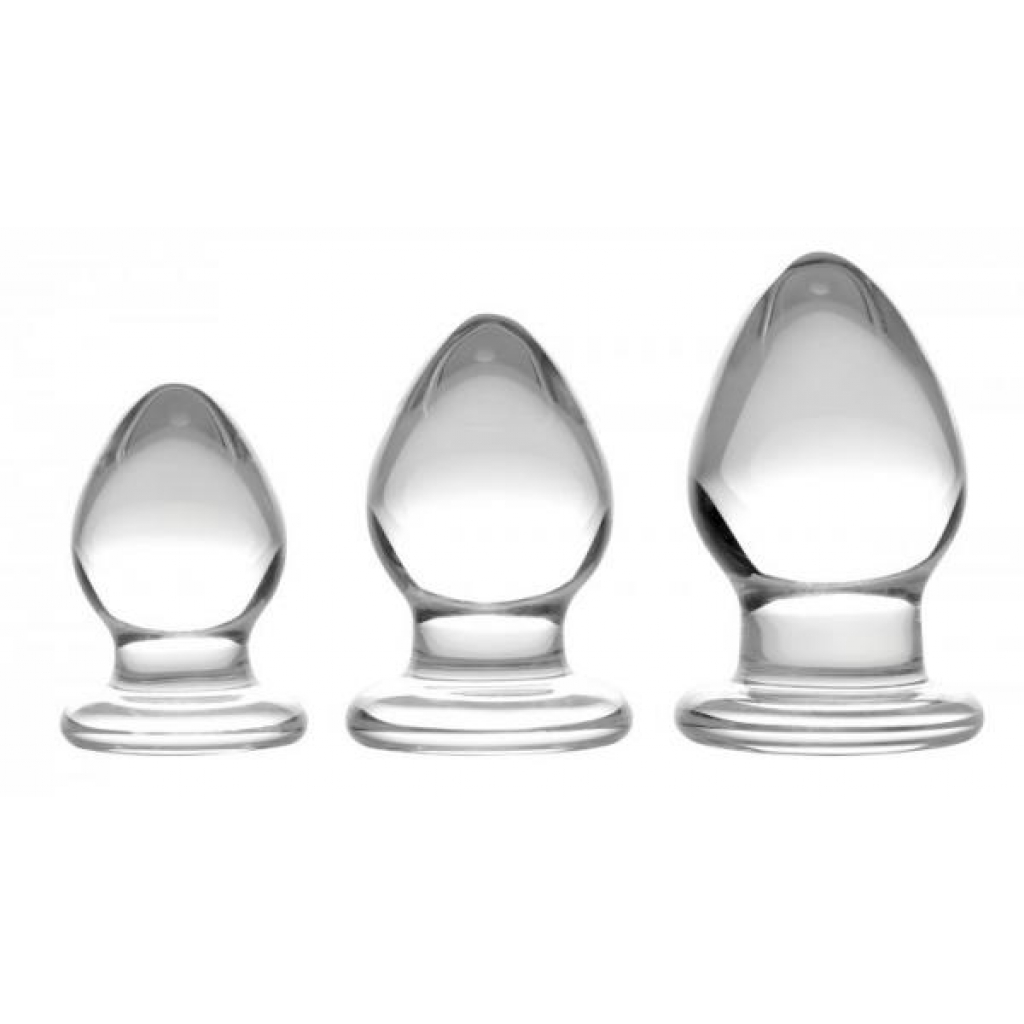 Triplets 3 Piece Glass Anal Plug Kit - Sensational Pleasure