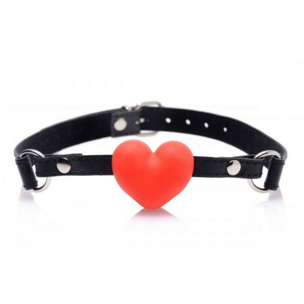 Heart Beat Silicone Heart Shaped Mouth Gag Red - Xr Brands