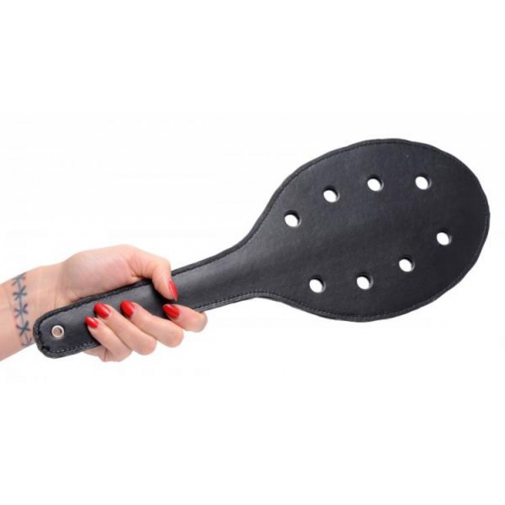 Spanking Rounded Paddle With Holes Black - Xr Brands