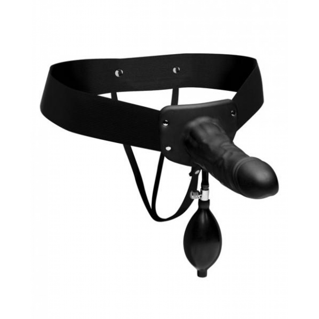 Pumper Inflatable Hollow Strap On Black - Xr Brands