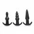 Trinity Vibes 4 Piece Vibrating Anal Plug Set Black - Xr Brands