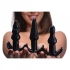 Trinity Vibes 4 Piece Vibrating Anal Plug Set Black - Xr Brands