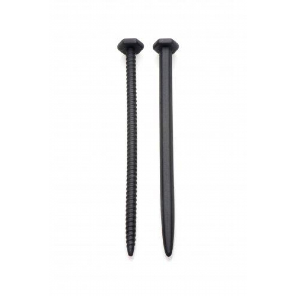 Hardware Nail & Screw Silicone Urethral Sounds Black - Xr Brands