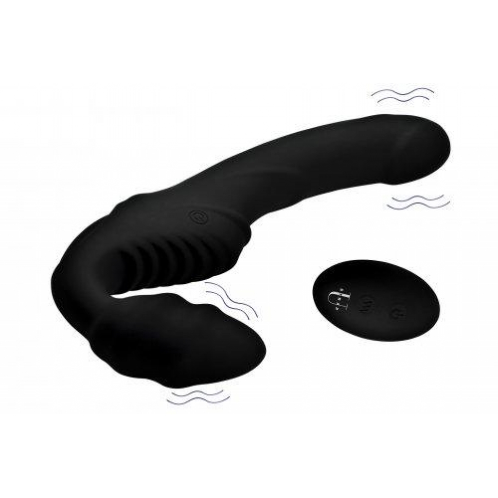 Pro Slim Rider Remote-Controlled Strapless Strap-On - Black