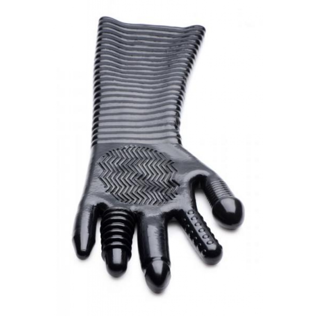 Pleasure Fister Extra Long Textured Fisting Glove Black - Xr Brands