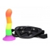 Proud Rainbow Silicone Dildo With Harness - Xr Brands