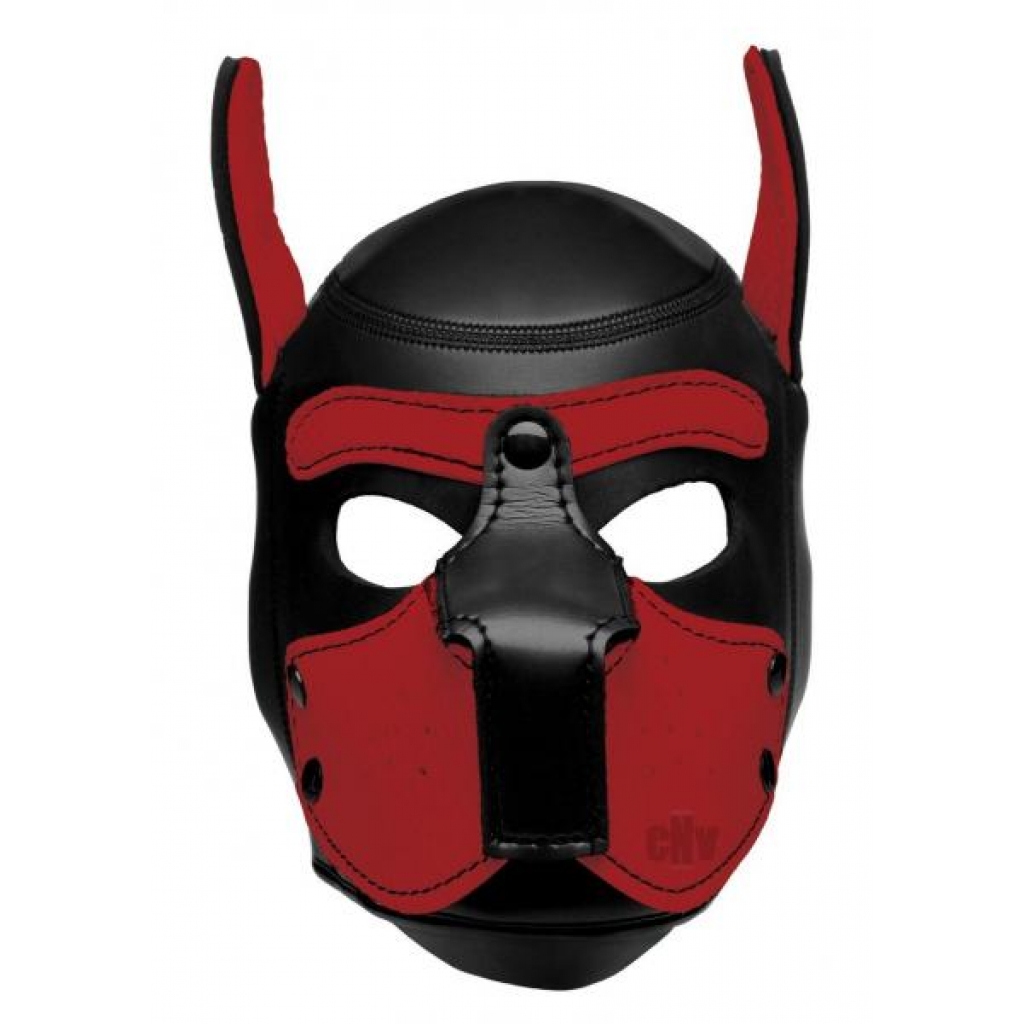 Spike Neoprene Puppy Hood - Red (O/S)