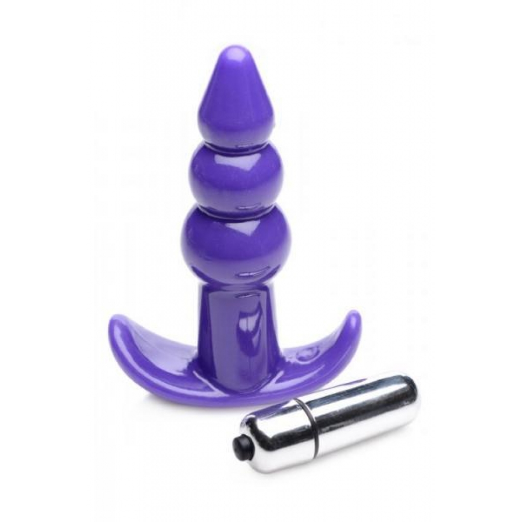 Frisky Bubbling Purple Ribbed Anal Plug