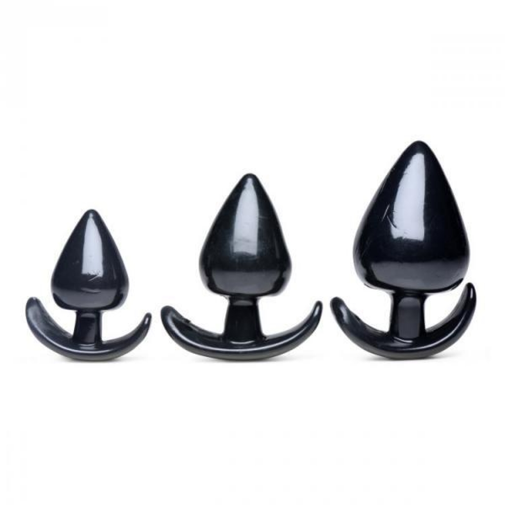 Triple Spades 3 Piece Anal Plug Set - Black