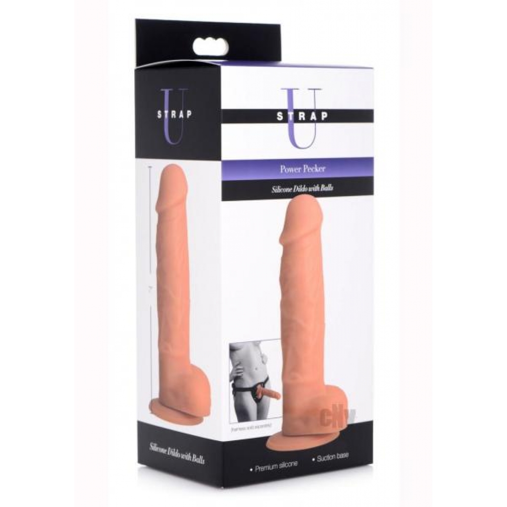 Strap U Silicone Dildo W/balls Flesh - Xr Llc