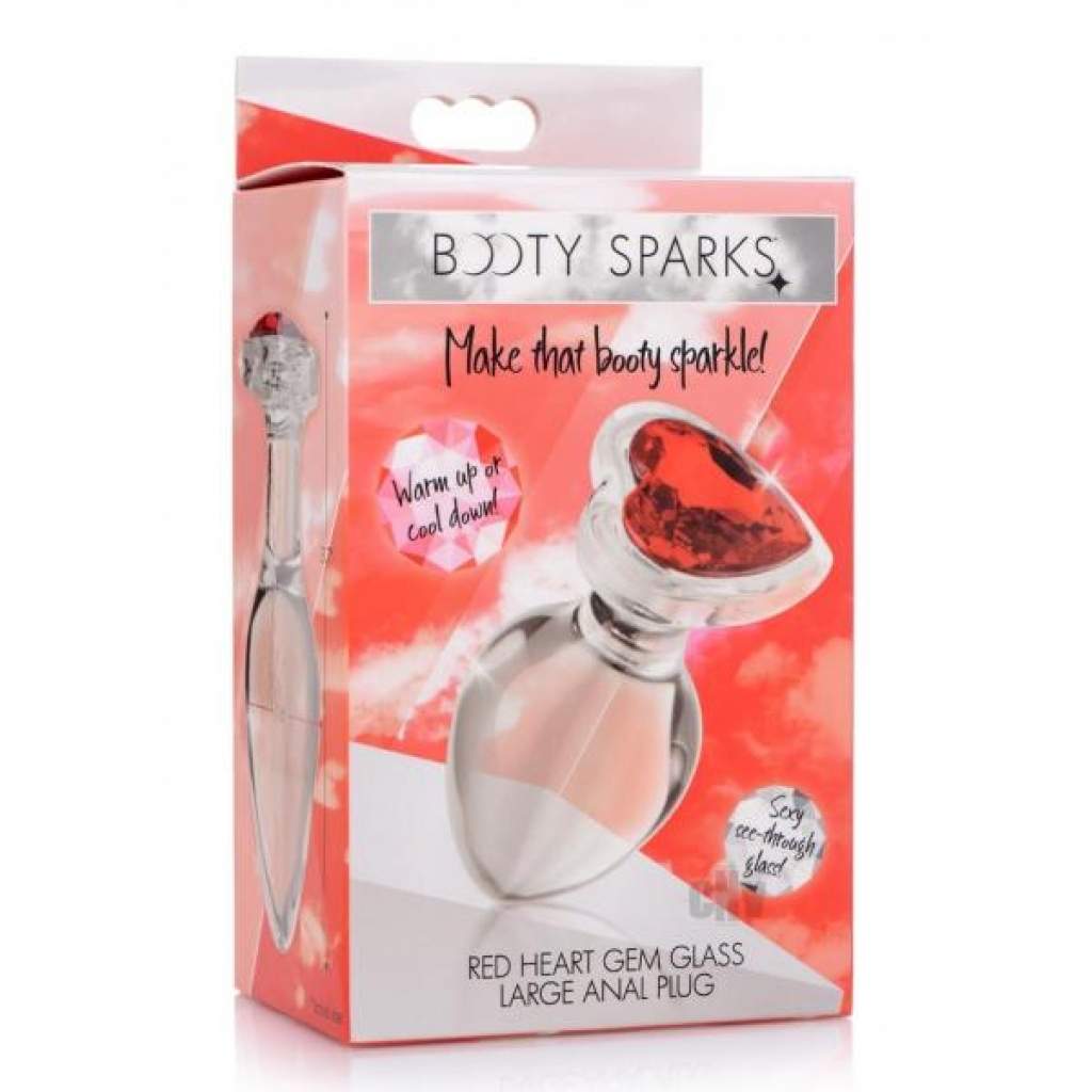 Booty Sparks Red Heart Gem Glass Plug Lg - Xr Llc