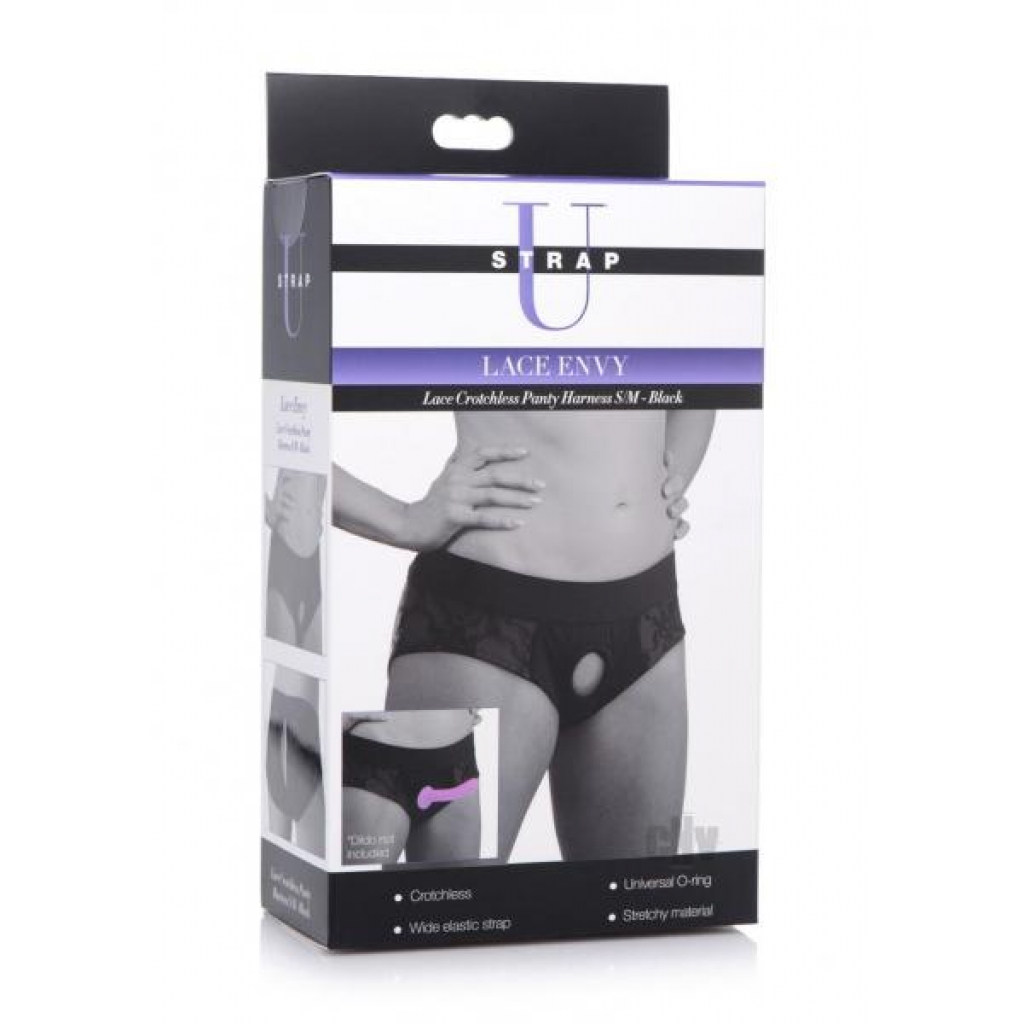 Strap U Lace Envy Crotchless Harn S/m - Xr Llc