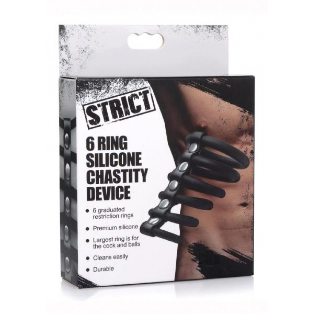 Strict 6 Ring Silicone Chastity Device - Xr Llc