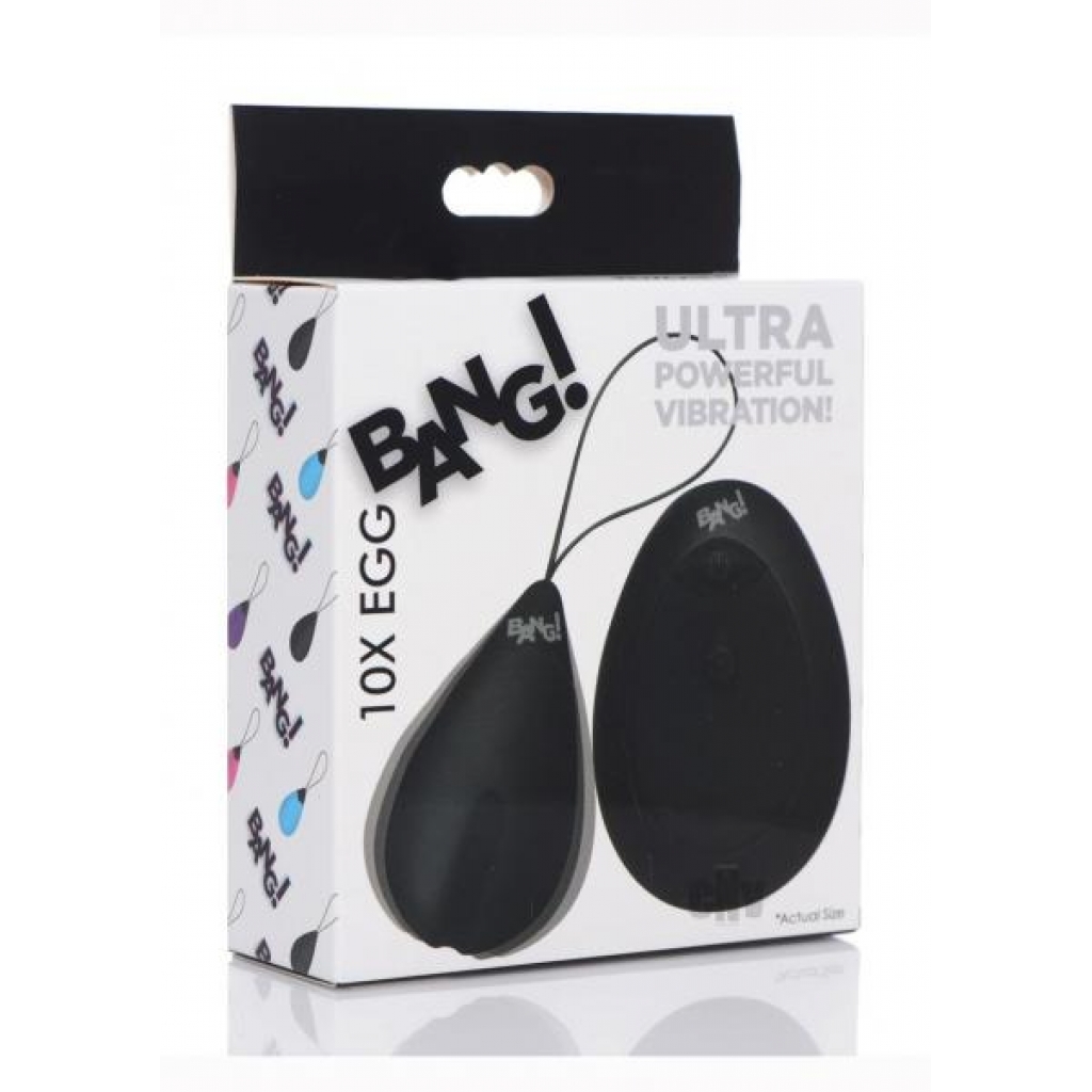 Bang 10x Silicone Vibrating Egg Black - Xr Llc