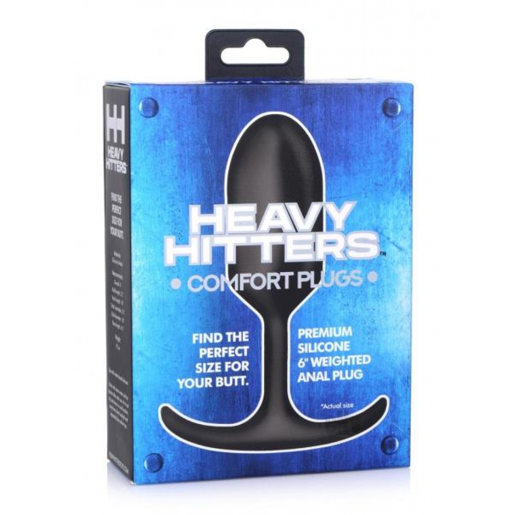 HH Silicone Weighted Anal Plug Lg - Black