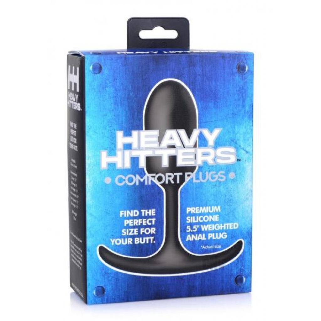 Weighted Hh Silicone Anal Plug - Medium Black